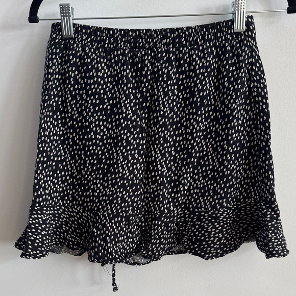 ⚫⚪ Polka Dot Mini Skirt with Ruffle & Drawstring Hem - Picture 3 of 5
